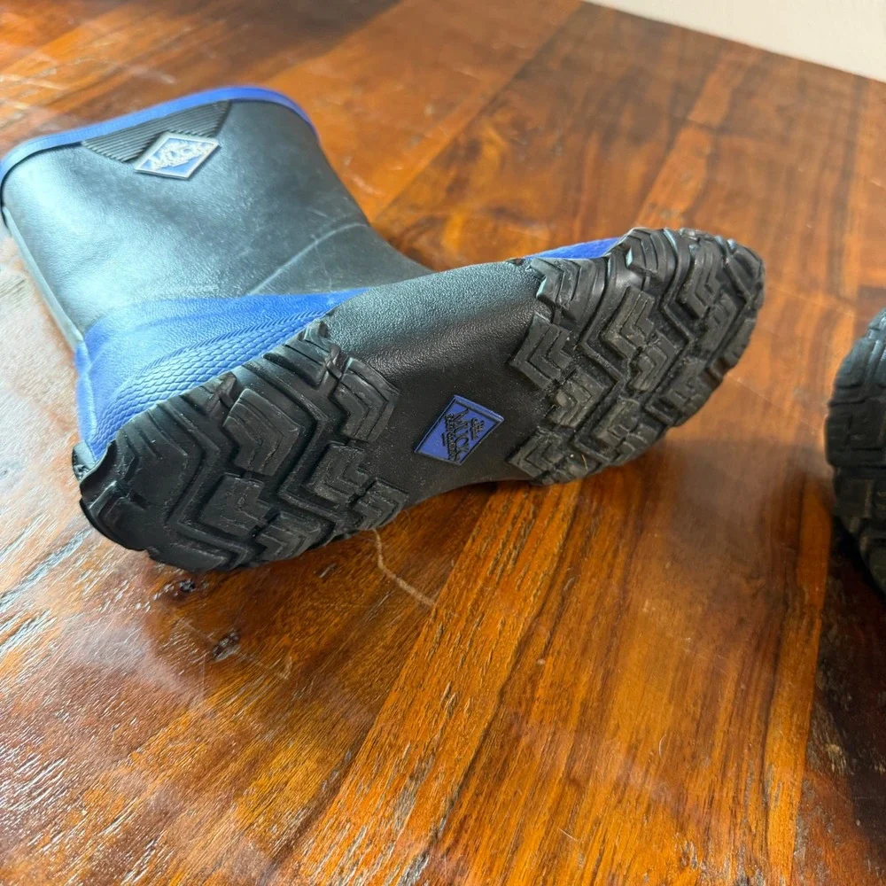 Muck Boot Company Hale Kids Black Blue Waterproof Rain Boots Size 13 US